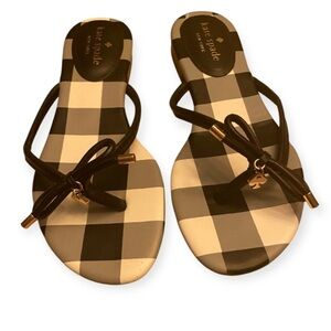 Kate Spade Black and White Plaid Sandals Size 7